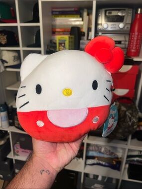 Sanrio Hello Kitty Red & White Plush Face Pillow